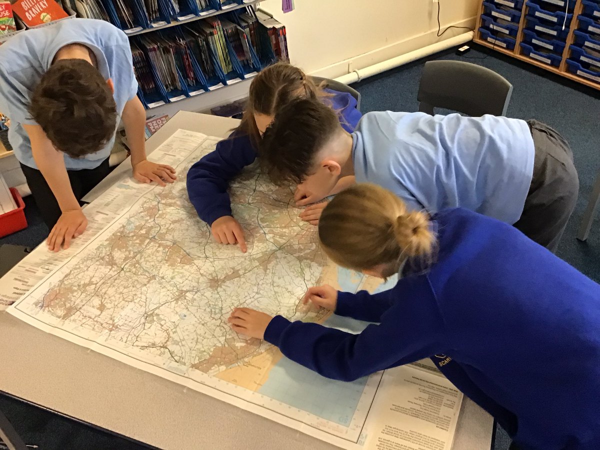 This afternoon, Class Two explored Ordnance Survey maps 🗺️

We learned about their history and identified symbols using a map key.

We then explored contour lines and looked at the differences between the road types and why they are represented in different colours. 🛣️
#ks2 #geog