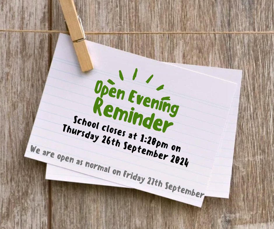 ✨| REMINDER: School closes at the earlier time of 1:20pm on Thursday 26th September to enable school to prepare for our annual Open Evening.
aldercommunityhighschool.org.uk/events/2024-09…