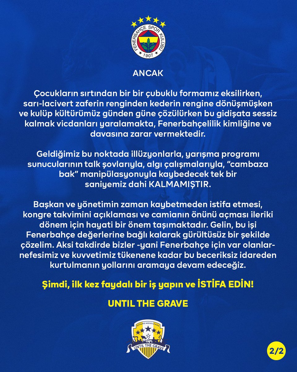 Sabır tükendi, umut bitti. Şimdi, istifa zamanı. #AliKoçİstifa