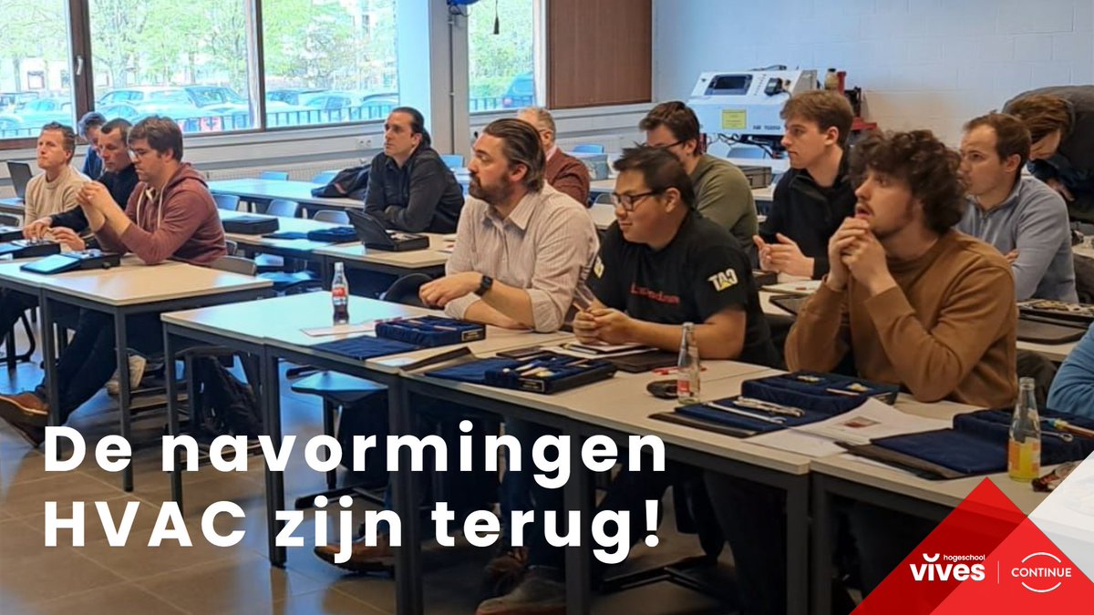 Er staan weer navormingen HVAC voor technici klaar.
Verplicht om certificaten te behalen of te vernieuwen. Schrijf je nu in.
continue.vives.be/nl/opleidingen…