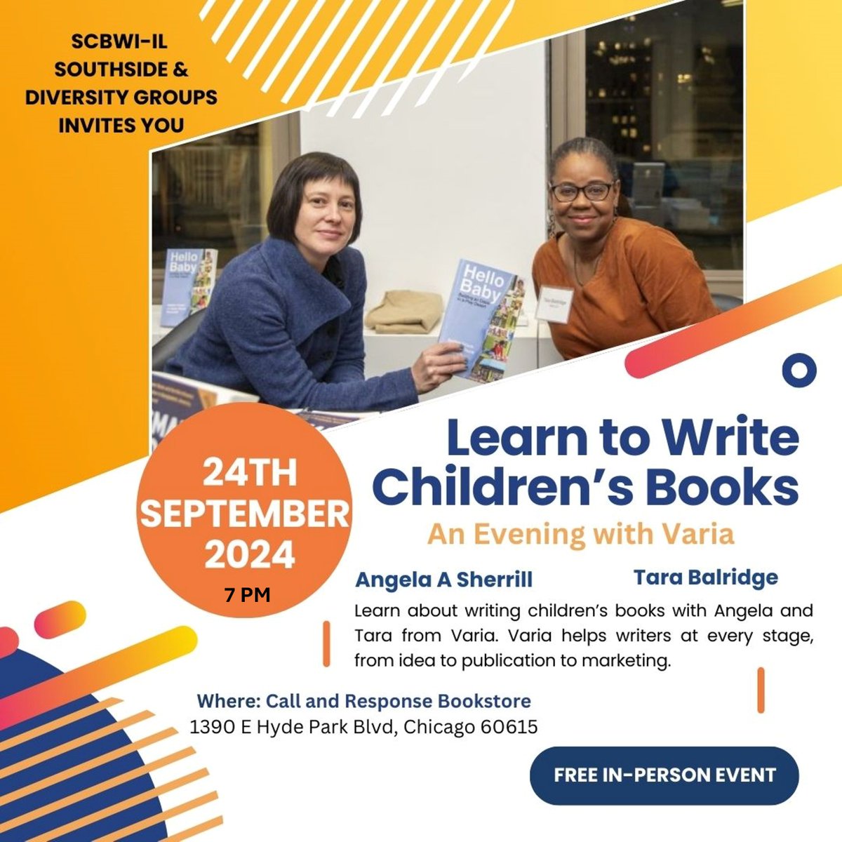 SubvCopyEd's tweet image. This Tuesday at 7 PM, Southside Chicago, learn about writing and/or illustrating children&apos;s books, publishing them, promoting them.

Call and Response Bookstore, 1390 E Hyde Park Blvd
Chicago IL 60615
#bookstore #kidlit #SCBWI