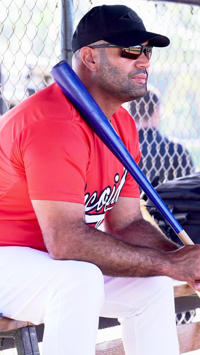 JohnGuzmanRD's tweet photo. Albert Pujols desde el primer día en los entrenamientos del @EscogidoBBClub https://t.co/QIOApk9tx5