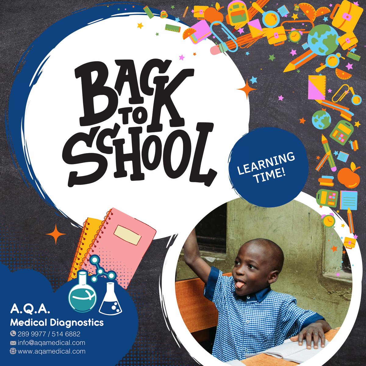 As the new school 📚 year begins, #AQA Lab is here to ensure you start off strong 💪🏾 and healthy❗️

Wishing you all a memorable and blessed school year❗️

#AqaCares
#BackToSchool
#Aqa