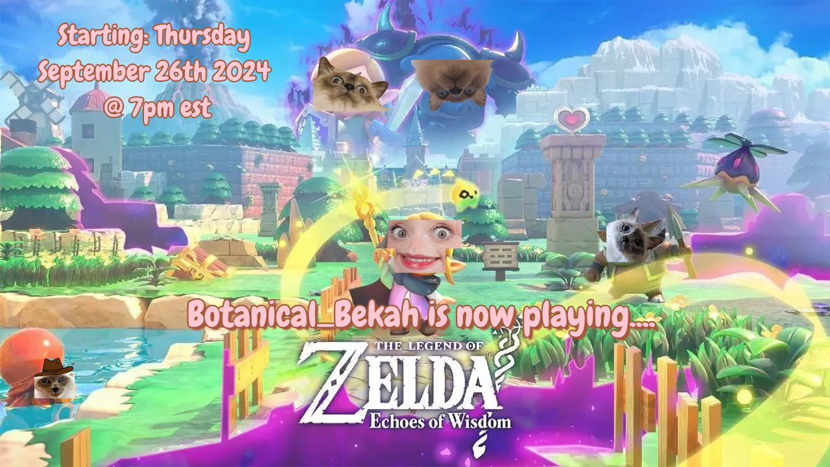 Echoes of Wisdom comes out this thursday!!! I'll be playing on release day 🥰 
Feel free to come parallel play or watch as we explore this new Zelda game!