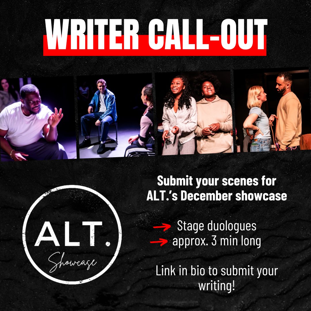 💡 Playwrights &amp; screenwriters! We want to hear from you. Submit your short pieces here: forms.gle/kktztqBKv8adet…