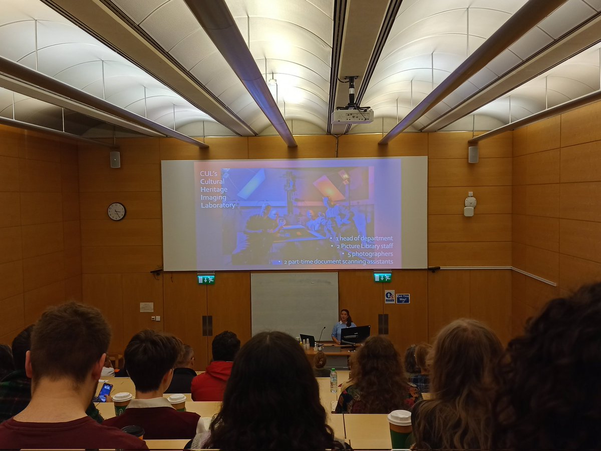 ALSFcam's tweet photo. Learning more about the Cultural Heritage Imaging Laboratory from Amélie - another talk highlighting the intense collaboration between departments, the incredible objects here in Cambridge and the role of library staff in this! Beard hairs and ectoplasm anyone? https://t.co/oJqHeZ0zQI
