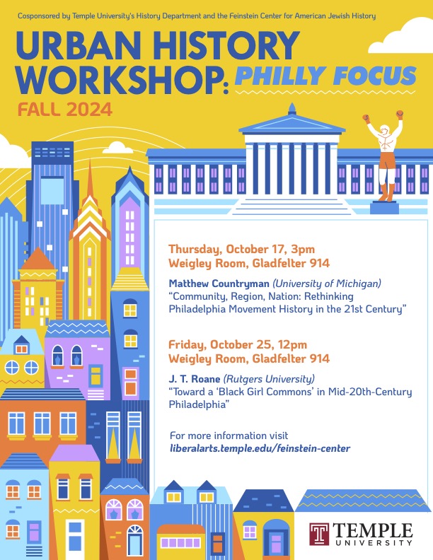 benchansfield's tweet photo. Philadelphia!! A @TempleUHistory series in commemoration of the 1964 Columbia Avenue uprising is coming to you in October, featuring Matthew Countryman and @JTRoane. Free and open to the public. DM me with questions https://t.co/gtXHaEGAwG