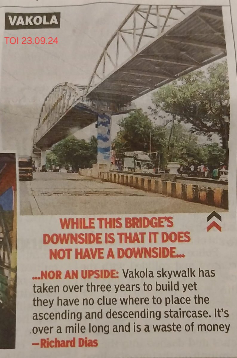 A pedestrian bridge.
With no entry or exit for Pedestrians.

My Mumbai is full of such engineering marvels