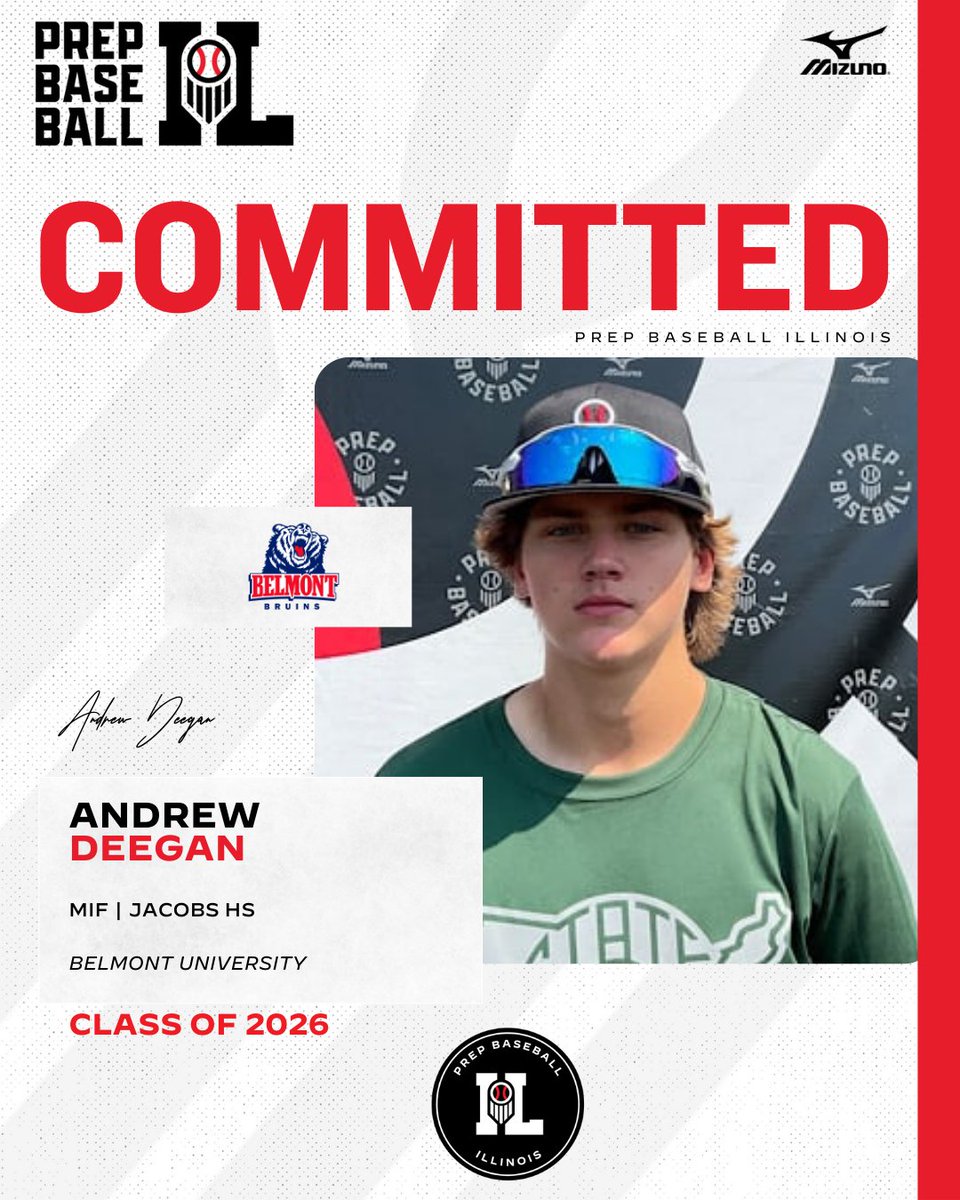 Prep Baseball Illinois (@prepbaseballil) on Twitter photo MIF Andrew Deegan (Jacobs, 2026) commits to Belmont.
Deegan is ranked No. 124 in the state's junior class.
(<a href="/BelmontBaseball/">Belmont Baseball</a> | <a href="/HDJBaseball/">Jacobs Baseball</a>)
#ILStateGamesCommit
👤: loom.ly/3_2vDz0 MIF Andrew Deegan (Jacobs, 2026) commits to Belmont.
Deegan is ranked No. 124 in the state's junior class.
(<a href="/BelmontBaseball/">Belmont Baseball</a> | <a href="/HDJBaseball/">Jacobs Baseball</a>)
#ILStateGamesCommit
👤: loom.ly/3_2vDz0