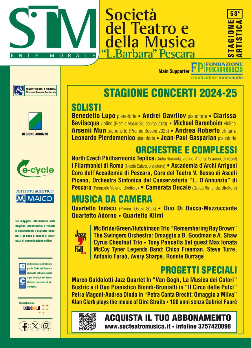 STMLuigiBarbara's tweet photo. Gli abbonamenti alla Stagione Musicale si possono stipulare fino al 4 ottobre

La nuova stagione prende il via con il concerto di un pianista d'eccezione come Benedetto Lupo... https://t.co/Bkh3MlThVJ https://t.co/8dUE81ya7p