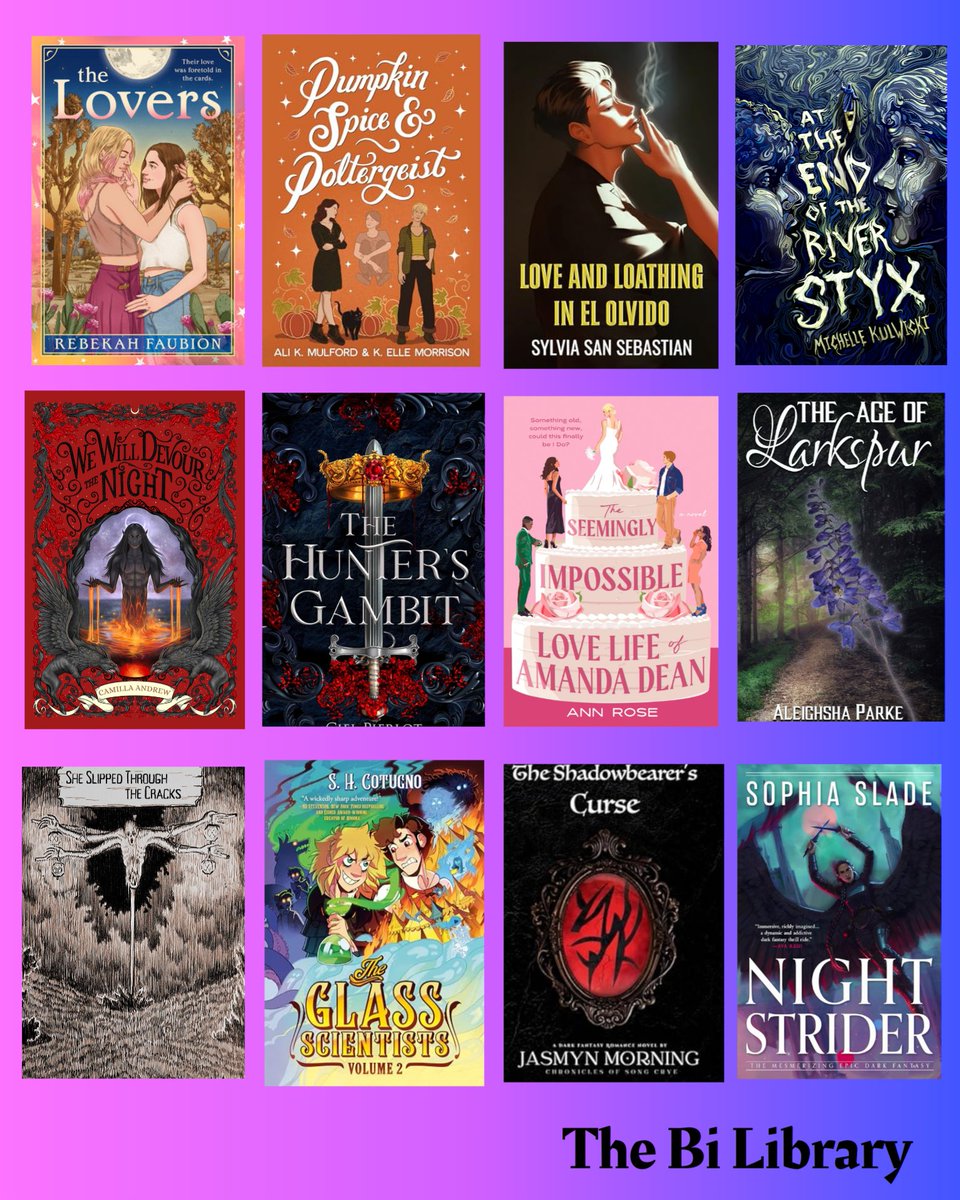 TheBiLibrary's tweet photo. Happy bisexual visibility day! Here are bisexual books out in September! 🩷💜💙 https://t.co/h4lEaeiwYM