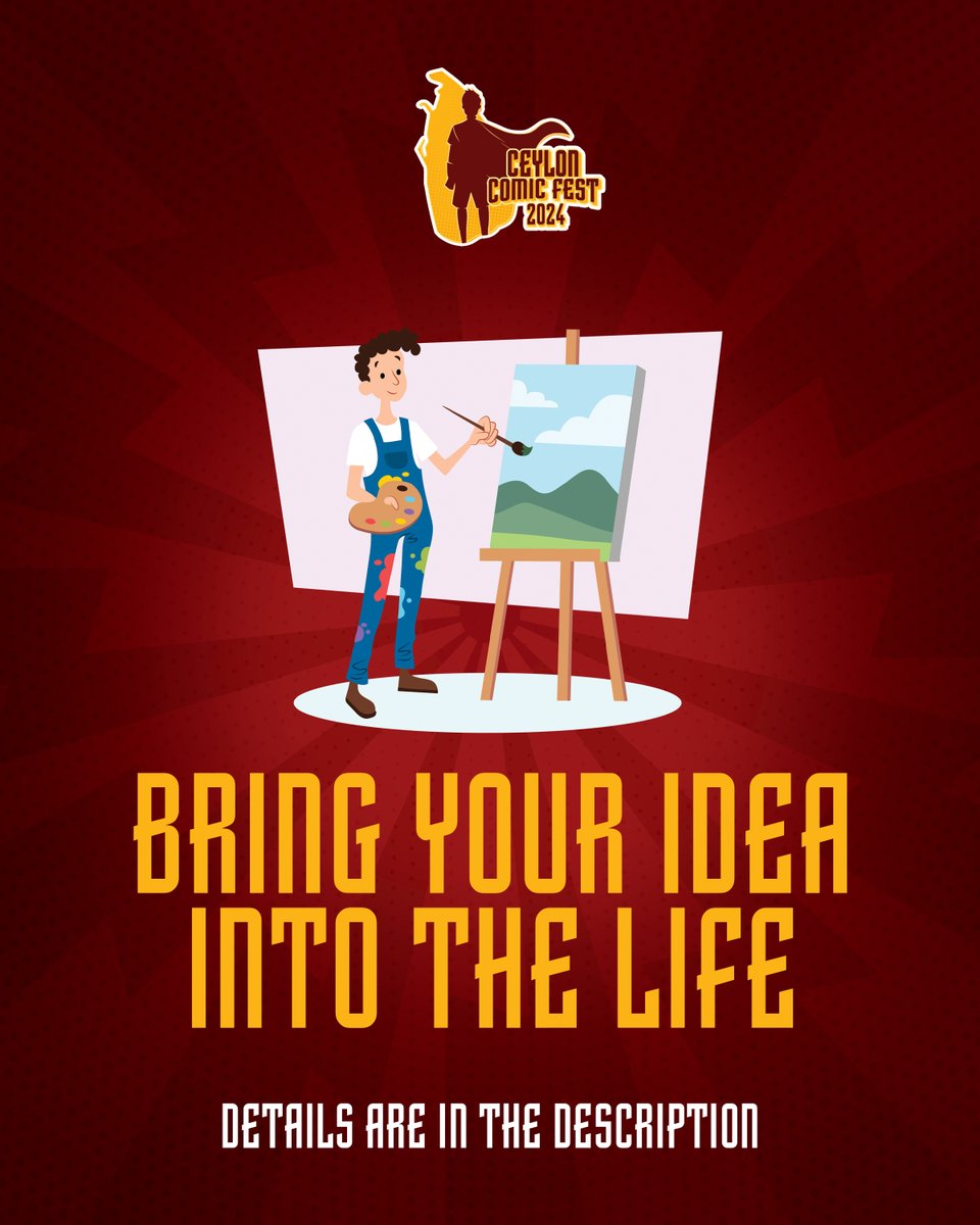 CeylonComicFest's tweet photo. Artists..! 

Unleash Your Inner Creative at the 𝗖𝗲𝘆𝗹𝗼𝗻 𝗖𝗼𝗺𝗶𝗰 𝗙𝗲𝘀𝘁 𝗣𝗵𝘆𝘀𝗶𝗰𝗮𝗹 𝗔𝗿𝘁 𝗖𝗼𝗺𝗽𝗲𝘁𝗶𝘁𝗶𝗼𝗻!

For Physical Art submissions and competition guidelines,  please go through the link below...

https://t.co/MzzmU1SCCL

#CeylonComicFest #CCF2024 #CCF https://t.co/J7IYqwe7pm