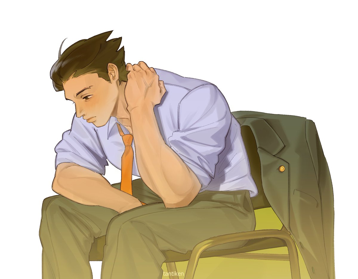 tantiken's tweet photo. перегорел на работе 

#aceattorney https://t.co/j3Z0qBPfww
