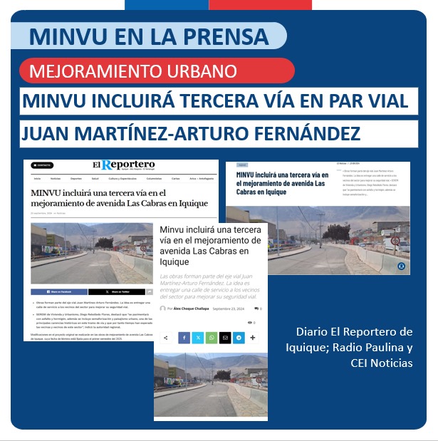 📢 El Par Vial de Juan Martínez y Arturo Fernández tendrá una tercera vía. La idea es entregar una calle de servicio a vecinos  para mejorar seguridad vial. 

🎙📽 Lee: El Reportero de Iquique, CEI Noticias y Radio Paulina.

👉 n9.cl/hq5a7

 #CiudadesJustas