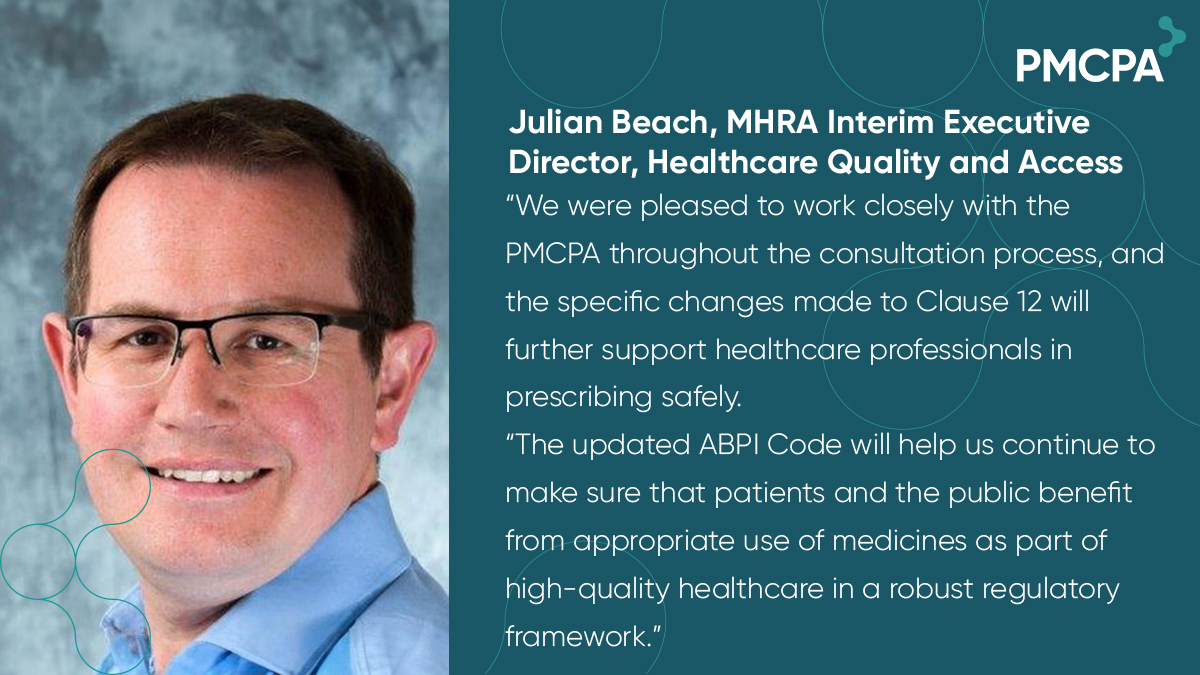 When <a href="/PMCPAUK/">Prescription Medicines Code of Practice Authority</a> updated the ABPI Code of Practice, they worked closely with <a href="/MHRAgovuk/">MHRAgovuk</a>, particularly on Clause 12. Read the new ABPI Code here bit.ly/3MWhAmm
