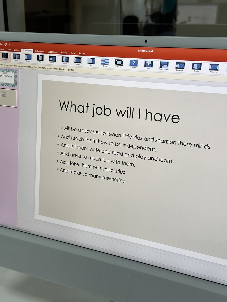 ms.T.dxb (@teagznell3690) on Twitter photo The children made PowerPoint presentations based on what they would like to be in the future.
This made my heart full 💖 <a href="/SmartVisionSch1/">Smart Vision School</a> <a href="/KHDA/">KHDA | هيئة المعرفة والتنمية البشرية بدبي</a> #edutwitter The children made PowerPoint presentations based on what they would like to be in the future.
This made my heart full 💖 <a href="/SmartVisionSch1/">Smart Vision School</a> <a href="/KHDA/">KHDA | هيئة المعرفة والتنمية البشرية بدبي</a> #edutwitter