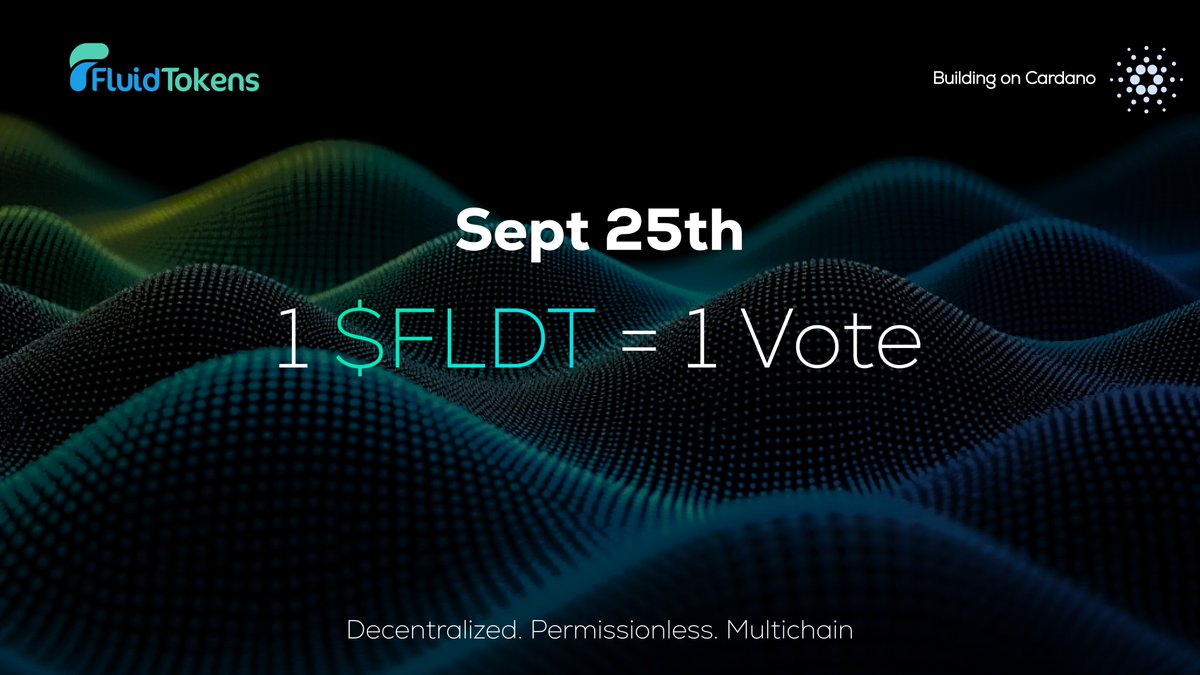 1 $FLDT = 1 Vote

September 25th → Fluid Governance Snapshot 📸
September 27th → Vote on <a href="/SummonPlatform/">Summon Platform</a> 

We are taking $FLDT to the next level together.

Here’s how it works: