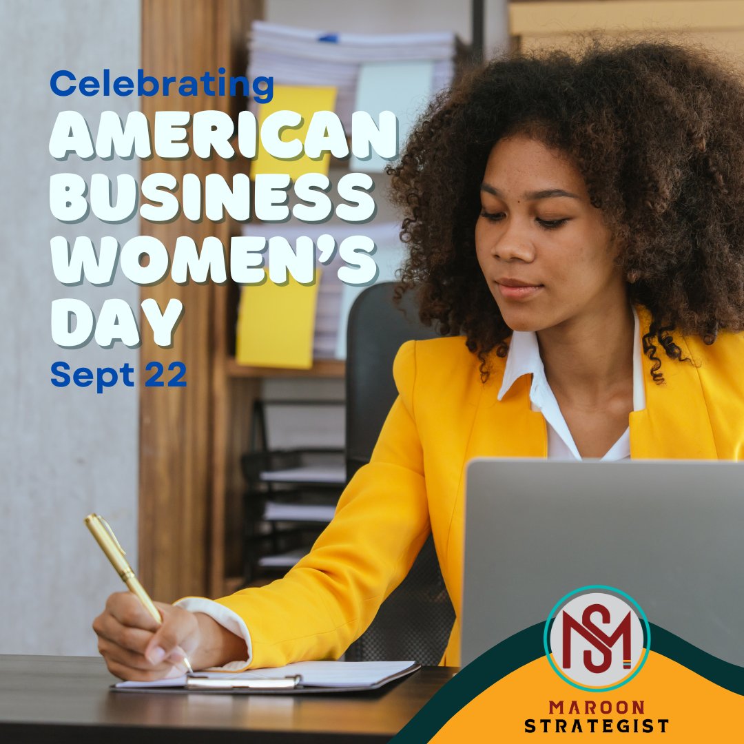 MaroonStrat's tweet photo. September 22, American Business Women's Day honors the accomplishments of the business women across the nation. 

Take a moment to reflect on the contributions and achievements of the millions of women in the workforce. 
#AmericanBusinessWomensDay https://t.co/MmwEpwGX8j