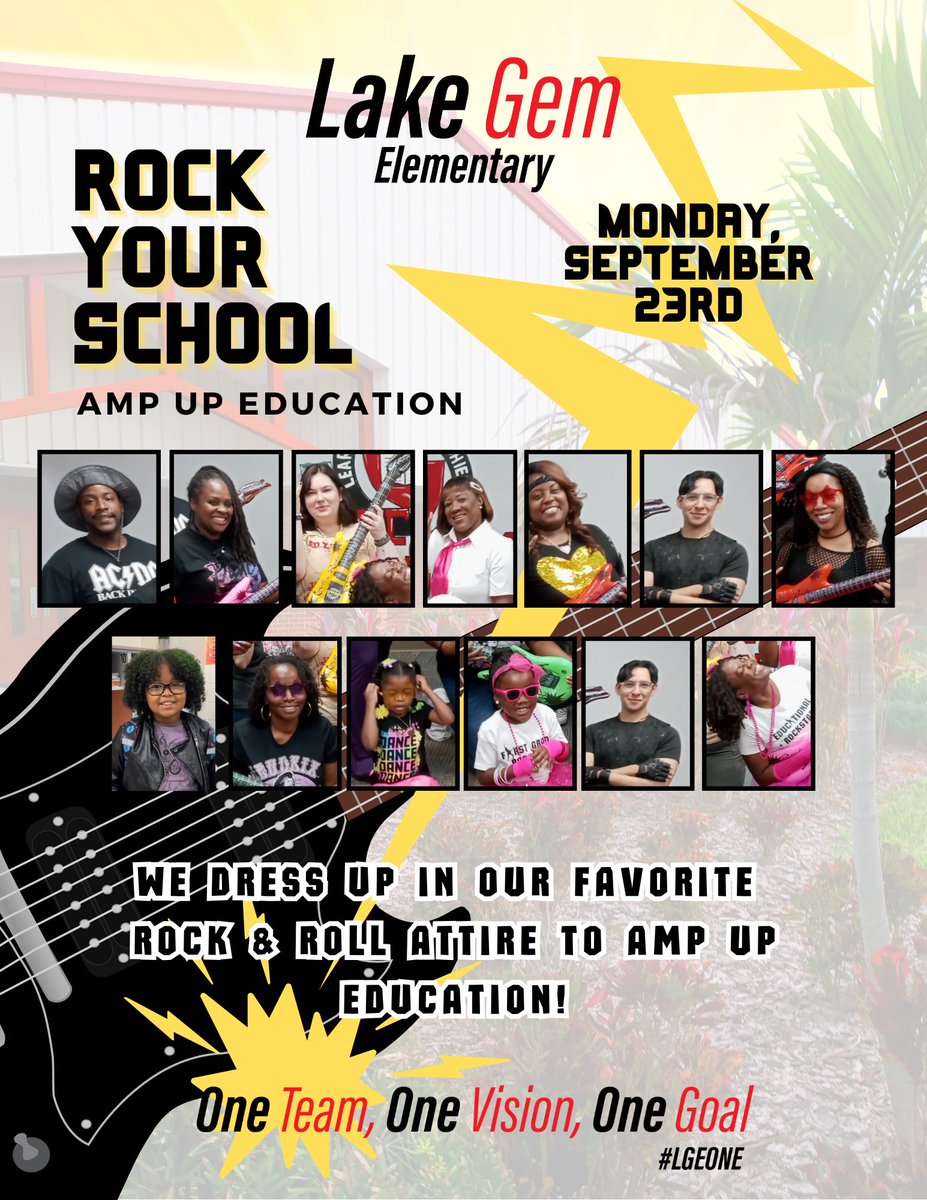LakeGemES_OCPS's tweet photo. We are Amping Up Education at @LakeGemES_OCPS as we celebrate #RockYourSchool Monday, September 23, 2024!
@OCPSnews
#LGEOne
#LakeGemProud https://t.co/AdX02bgOTM