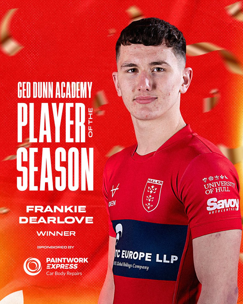 Our first award of the evening, sponsored by <a href="/paintworkexpres/">Paintwork Express</a>, your Ged Dunn Academy Player of the Season is Frankie Dearlove!

Well in, Frankie!

#UpTheRobins🔴⚪️