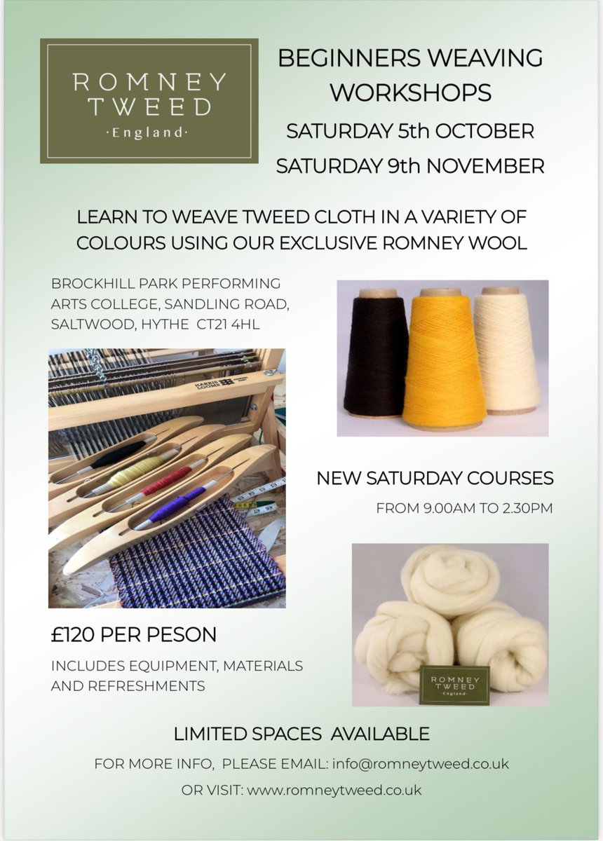 We are home to <a href="/RomneyTweed/">Romney Tweed CIC</a> who are launching weekend weaving courses. They are highly recommended and use exclusive Romney wool. #weaving #weavingcourse #woolcraft #wool