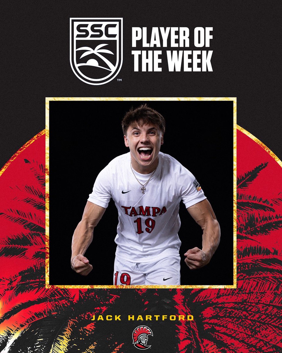 Out here racking up awards 😮‍💨

Jack Hartford nominated SSC Offensive Player of the Week for the first time in his Spartans career!!

Alex Hare nominated SSC Defensive Player of the Week in back-to-back weeks!!

#TampaMSoc⚽️ x #StandAsOne🛡️