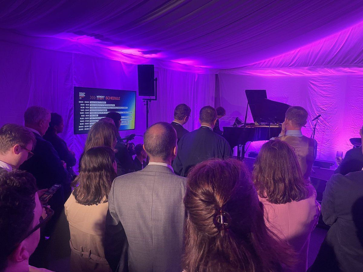 Creative Industries Pavilion evening reception celebrating creativity for all, with performance from Brad Kelly winner of this seasons of Channel 4’s The Piano. 

#CreativeIndustries
#UKLabour
<a href="/Directors_UK/">Directors UK</a> 
<a href="/WeAreCreativeUK/">Creative UK</a>
