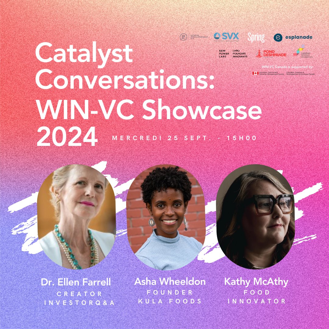 🚀 Up next: WIN-VC Canada Catalyst Conversations! 
Dr. Ellen Farrell, is the keynote at this national showcase on September 25th. 

Click to register and join the conversation: us02web.zoom.us/meeting/regist…

#WINVC #entrepreneurship #startupAtlantic #training #showcase #event #webinar