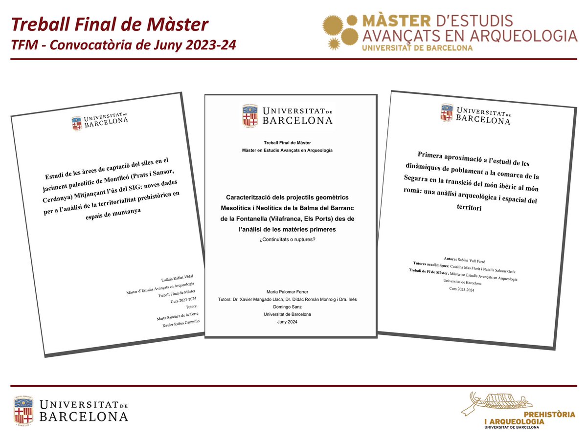 Màster d'Estudis Avançats en Arqueologia tweet media