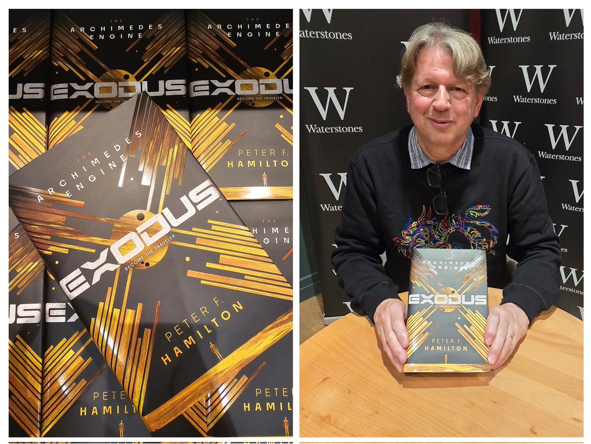 Waterstones Manchester Deansgate (@waterstonesmcr) on Twitter photo Fantastic talk tonight with #PeterFHamilton discussing his new novel, #ExodusTheArchimedesEngine, the first in an epic new series, with writer and journalist <a href="/davidmbarnett/">David M Barnett: find me on BlueSky</a>. Thank you to our lovely audience and to Peter for signing some extra copies of EXODUS for the store ✍️ Fantastic talk tonight with #PeterFHamilton discussing his new novel, #ExodusTheArchimedesEngine, the first in an epic new series, with writer and journalist <a href="/davidmbarnett/">David M Barnett: find me on BlueSky</a>. Thank you to our lovely audience and to Peter for signing some extra copies of EXODUS for the store ✍️