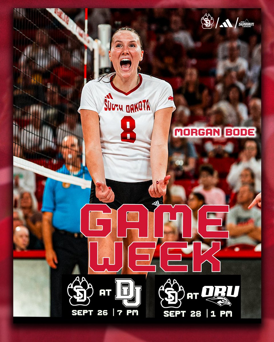 SDCoyotesVB's tweet image. Opening Summit League play on the road!

Thurs. 🆚 Denver
Sat. 🆚 Oral Roberts

#GoYotes x #WeAreSouthDakota
