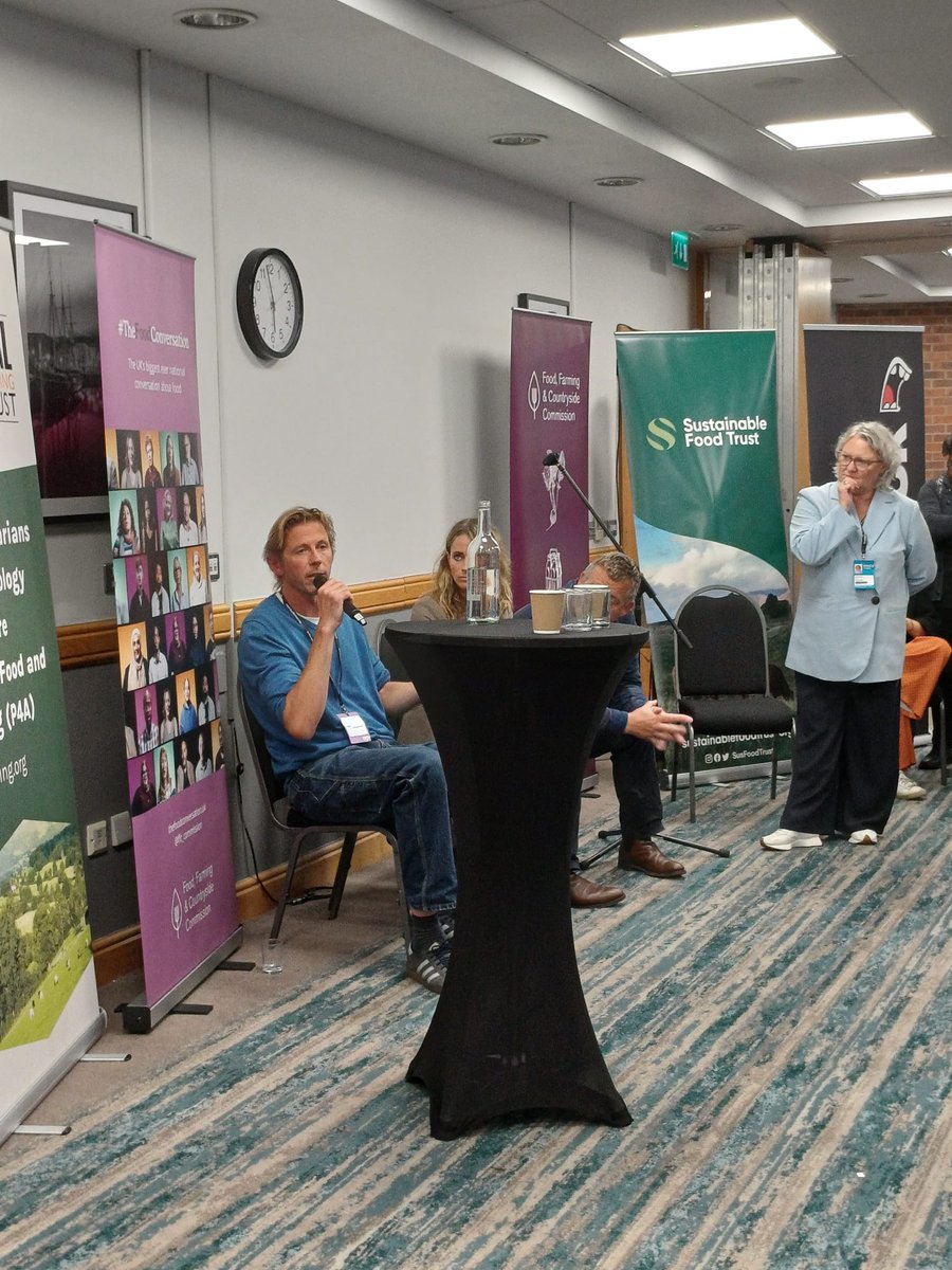 Lots of interesting and important discussion at the 'fix food, fix the planet event' at #LabourPartyConference2024 

Brilliant to hear from Andy Cato (<a href="/wildfarmed/">Wildfarmed</a>), <a href="/sophieaplin/">Sophie (Aplin) Gregory</a> and <a href="/herdyshepherd1/">James Rebanks</a>.