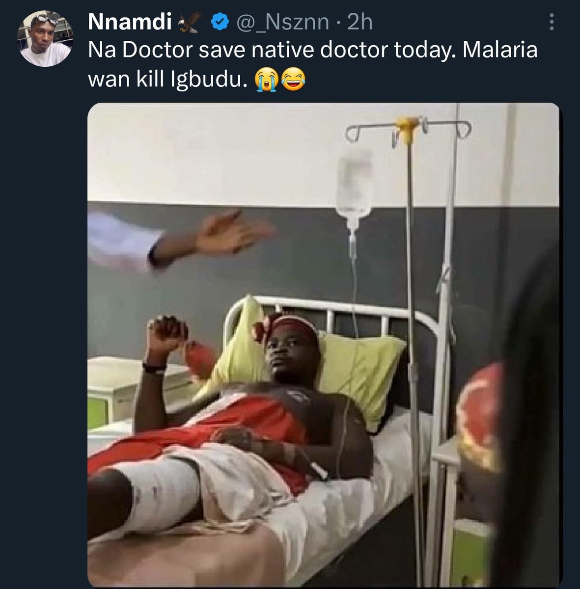 instablog9ja's tweet photo. Malaria wan kee who? 😭😭 https://t.co/oWqtjVYp14