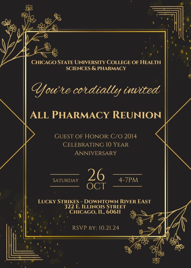 CSUPharmacy's tweet photo. Please join the Class of 2014 and the #Pharmily in our 3rd annual Alumni Reunion celebration!!

Register here: https://t.co/dQ5oOQNdfw https://t.co/yyIdNC1HXx