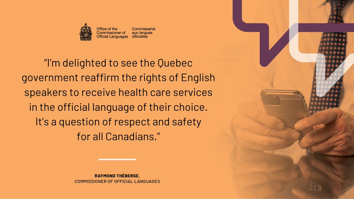 OCOLCanada's tweet photo. The Quebec government has just issued a new health care directive confirming English‑language health care for English‑speaking Quebecers.
#QC #AngloQC https://t.co/kcDJlPOiEw