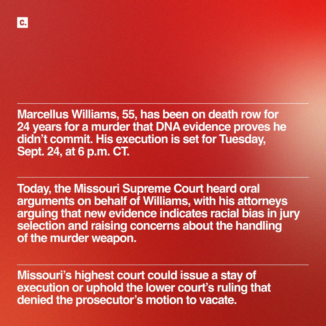 Change's tweet photo. To help the Innocence Project and the Midwest Innocence Project stop Marcellus Williams’ execution, keep calling/emailing Gov. Parson until Marcellus gets justice: https://t.co/sER4mFCMWj

To read or sign a petition calling on the governor to stop his execution, head to https://t.co/9KSzUZnQ1g.

@innocence @The_MIP

#marcelluswilliams #missouri