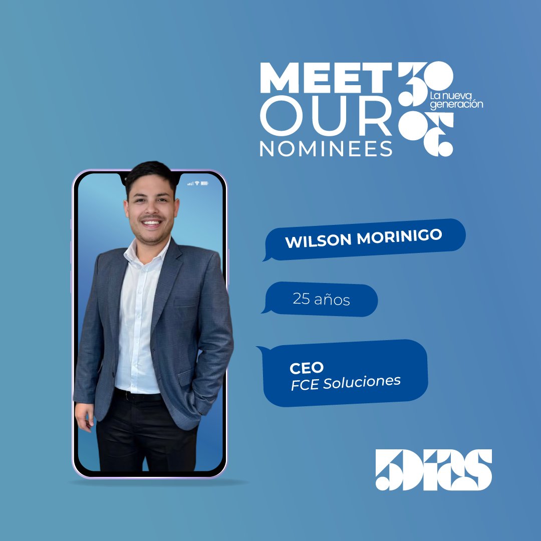 5DiasPy's tweet photo. 30|30

Conoce a Wilson Morinigo, CEO de FCE Soluciones.

Lidera una empresa que se ha diversificado en varias áreas, incluyendo consultoría empresarial y contable.

Wilson Ya es parte del 30|30. 

#NextGen #3030 #5Días https://t.co/75VqWwoH8Y