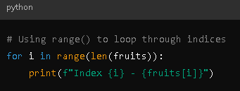 TweetsTecno's tweet photo. In Python, we can use for loops to easily iterate through the items in a list. This is a powerful way to work with data stored in lists. Let's see how. Follow me for more content at https://t.co/4bclnV8Lgm #Python #PythonForBeginners #Coding #LearnToCode #PythonForLoop https://t.co/w73BHGh3SJ