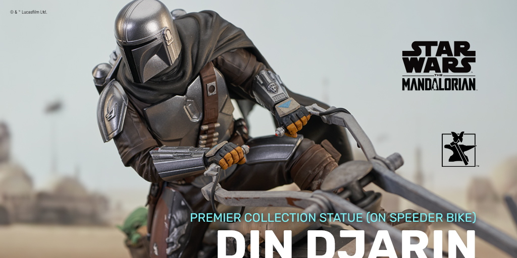 GentleGiantLTD's tweet photo. In a scene inspired by THE MANDALORIAN™, Din Djarin and Grogu are sculpted as if racing through the desert lands of Tatooine in our 1:7 scale Premier Collection Statue. Order yours today!
https://t.co/8Tgi1ayBge
#TheMandalorian #Grogu #SpeederBike #PremierCollectionStatue https://t.co/WiFEeYsUoy