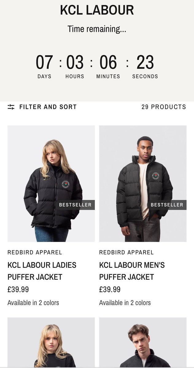 KCL Labour has merch! Get it before it goes - available for the next 7 days at redbirdapparel.co.uk/collections/kc…