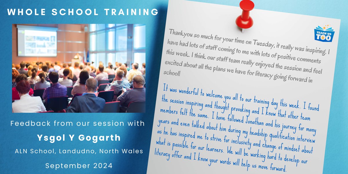TeachUsToo's tweet photo. Did you know that we offer FREE whole school training sessions remotely?  Would your school benefit from understanding and engaging more deeply with the importance of literacy for learners with complex needs? Please do get in touch if you'd like us to work with you https://t.co/4PkCkxLwye