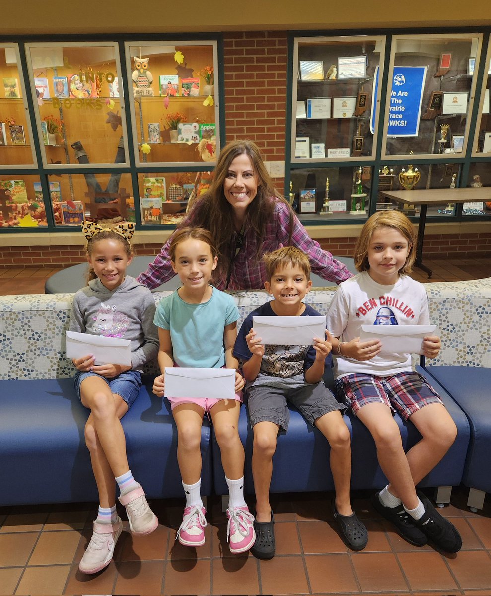 Some happy winners of movie passes to see <a href="/itspeterbrown/">peter brown!</a> The Wild Robot 📚➡️📽
Thanks, Flix, for your support! <a href="/PrairieTracePTO/">Prairie Trace Elementary School PTO</a> <a href="/PrairieTrace1/">Prairie Trace</a> <a href="/myccs/">Carmel Clay Schools</a>