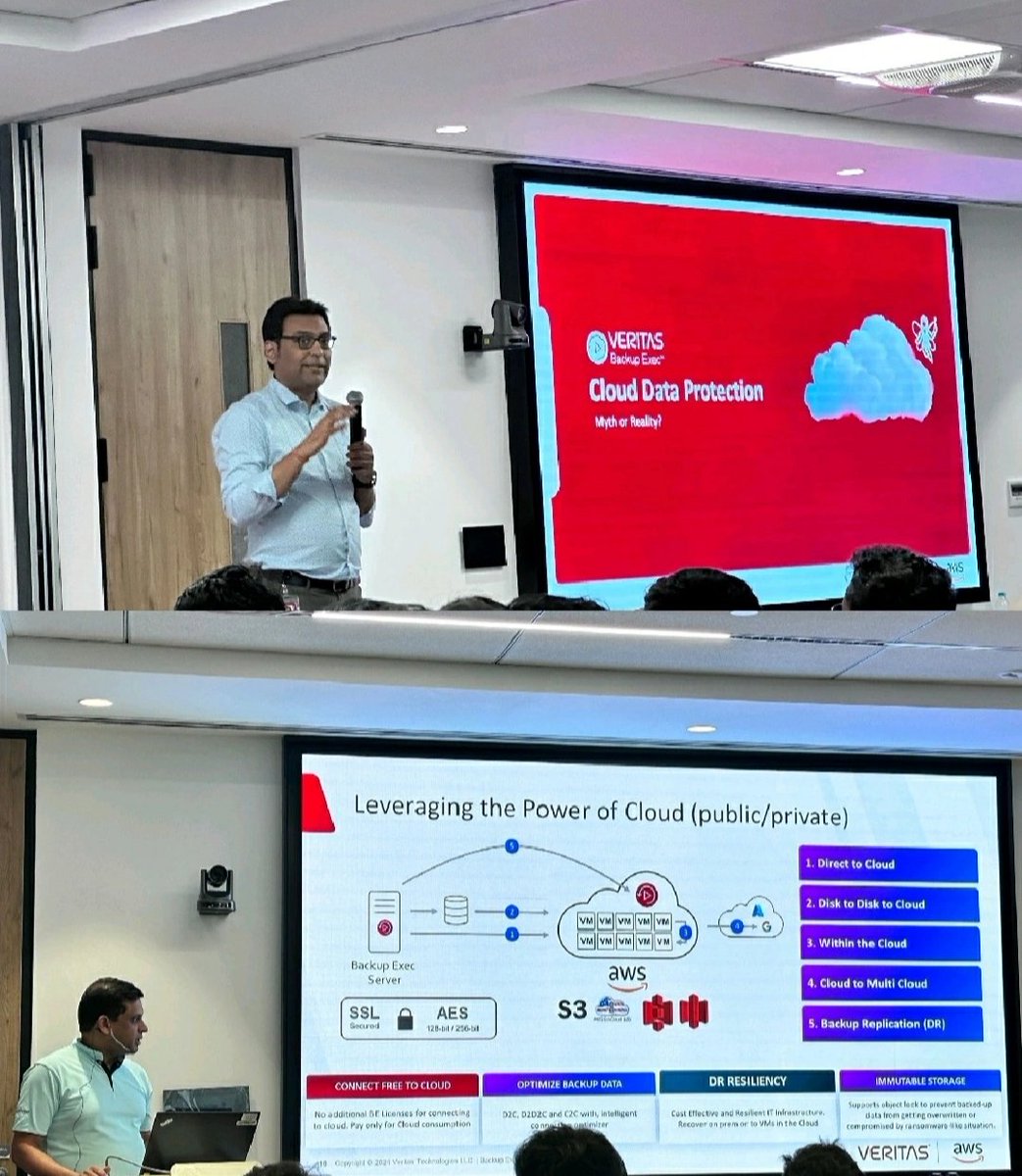 BAmbhore26327's tweet photo. I attended @AwsPune meetup.
@jenlooper shows how AI is used with cultural heritage.@aditisawhney shared personal branding tips. Varun Verma & Ganesh Tambat discussed cloud security with Veritas Backup Exec.
Greatful to @WeShallAWS for organizing
#awsugpune #awsveritas #backupexec https://t.co/RkjCuPk956
