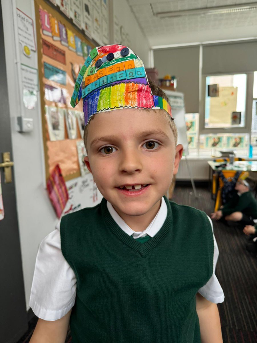 stpatrickspri's tweet photo. ๐ + ๐ง = Maths Hats! ๐ฉ P2/3 put their thinking caps on and got creative for #MathsWeekScotland! Who knew shapes, numbers and a bit of glue could be so stylish? #MathsInStyle #CreativeMaths #STEMFashion https://t.co/wX8SBE4LOA