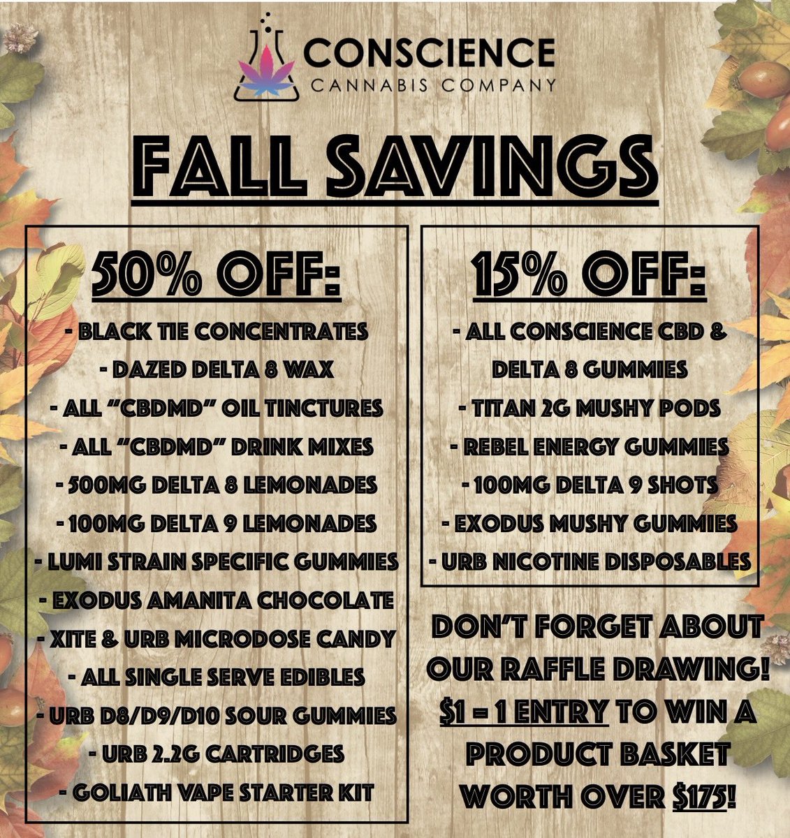 FALL SAVINGS SAVE UP
TO 50% OFF!!