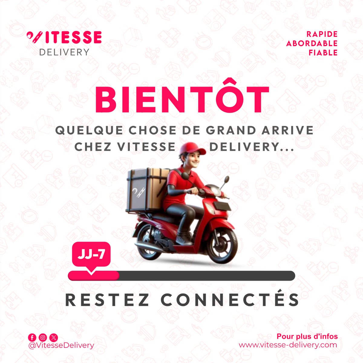 vitessedelivery's tweet photo. ... Something 𝙜𝙧𝙚𝙖𝙩 is coming to Vitesse Delivery ! 
Stay tuned, it's coming soon 😉
Tic tac... ⏰ https://t.co/m70PuyjNsx