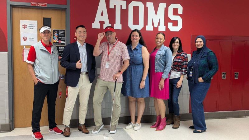 Our admin team representing to kick off Homecoming Week with Country vs Country Club day! #AtomNation