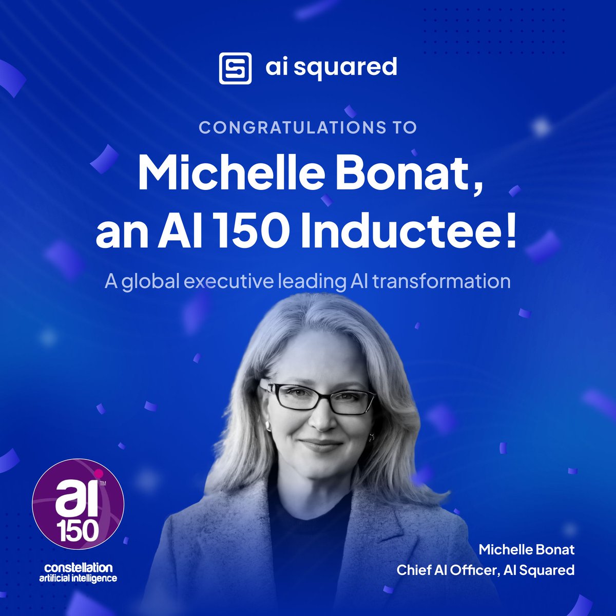 AI Squared (@aisquared_) on Twitter photo Congratulations to Chief AI Officer, <a href="/Michelle/">Andrea Santana</a> Bonat on her induction into Constellation’s Class of 2025 Artificial Intelligence 150 cohort at the AI Forum in New York. 🎊
Let’s celebrate Michelle’s outstanding achievements in the AI space! 🎇
#AIF24NYC #aisquared Congratulations to Chief AI Officer, <a href="/Michelle/">Andrea Santana</a> Bonat on her induction into Constellation’s Class of 2025 Artificial Intelligence 150 cohort at the AI Forum in New York. 🎊
Let’s celebrate Michelle’s outstanding achievements in the AI space! 🎇
#AIF24NYC #aisquared