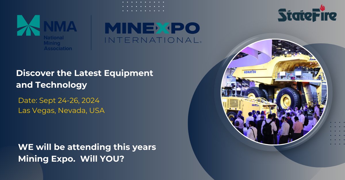 StateFire1's tweet photo. This years International Mining Expo is shaping up to be another great time to meet with leaders in the industry and make lasting relationship with global experts.  Hope to see you there. https://t.co/QyP5t3s1D1