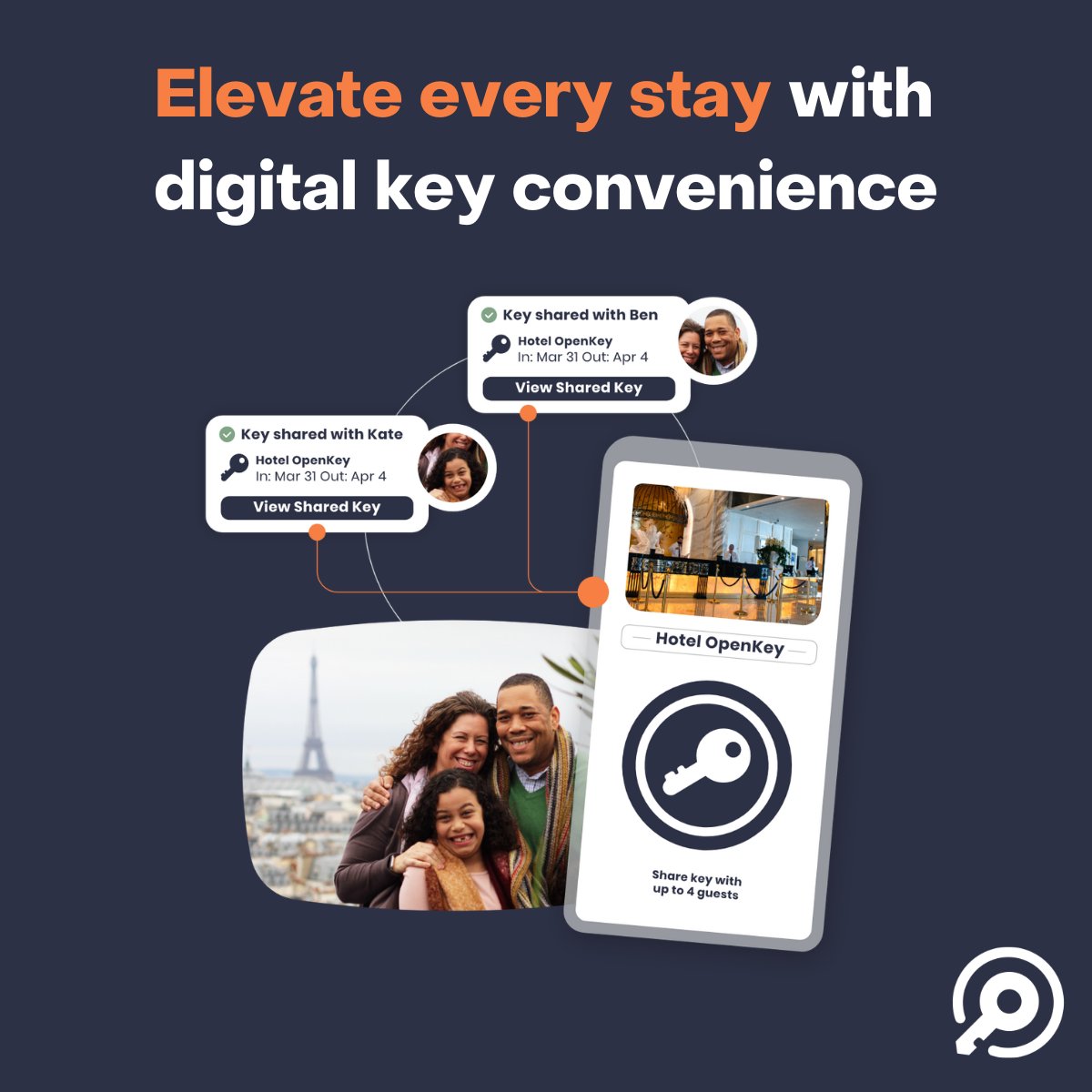 Unlock effortless convenience with OpenKey. From secure access to seamless key sharing, our solution enhances every stay, making it easier for guests to enjoy their visit. Ready to elevate the guest experience? Schedule a demo today: openkey.co/demo
